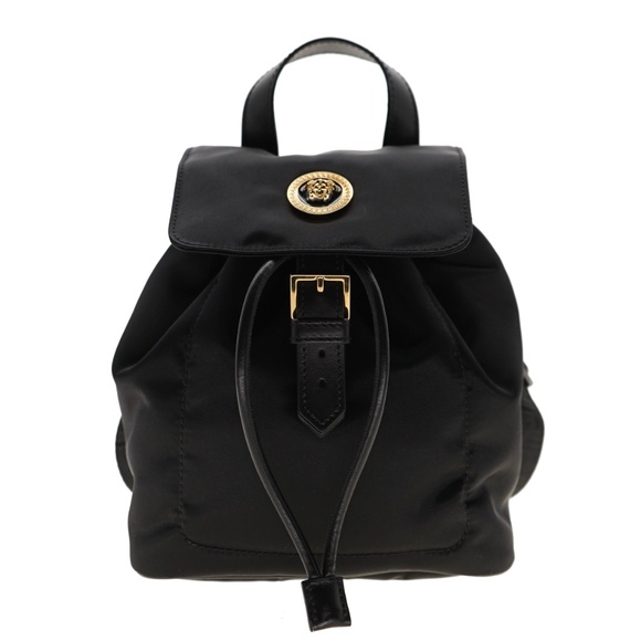 Versace Medusa Mini Backpack Black Nylon New - Picture 2 of 7